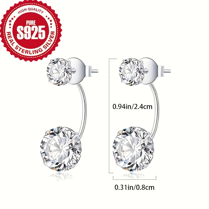 Women's S925 Silver Mixed Size Zirconia Stud Earrings